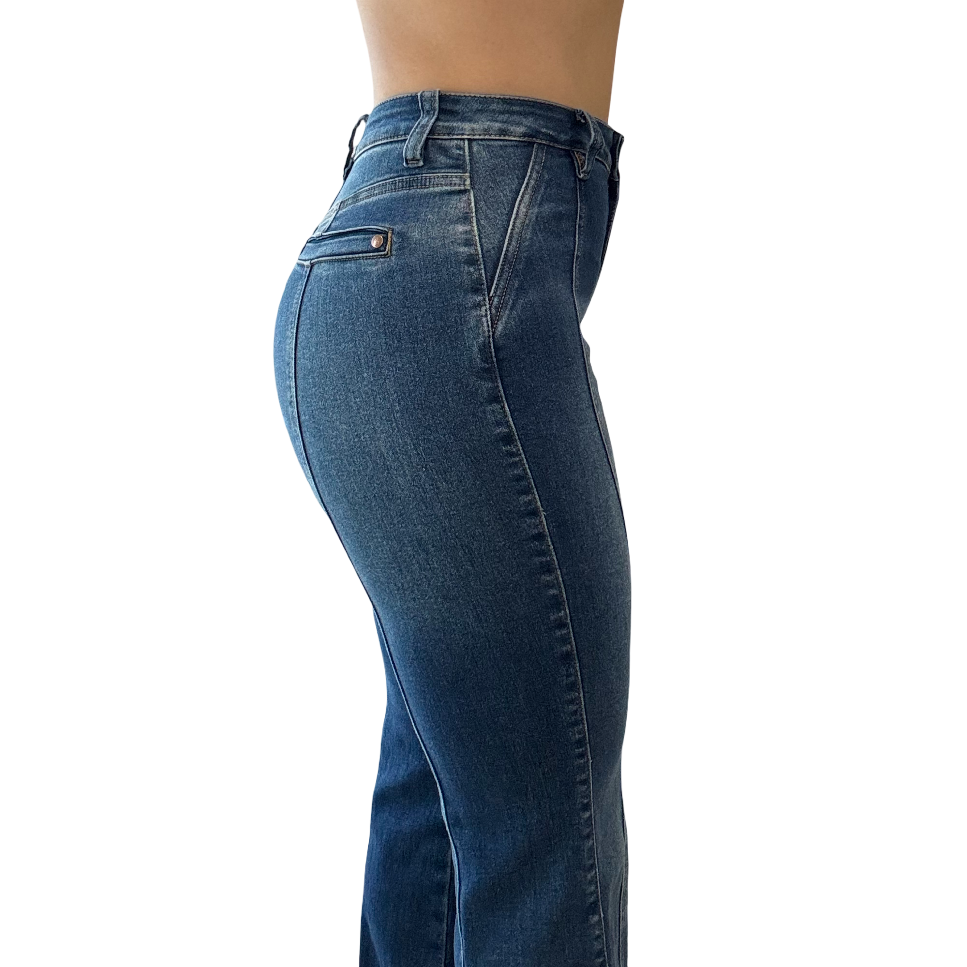 Odette High-Rise Contour Seam Flare Jean