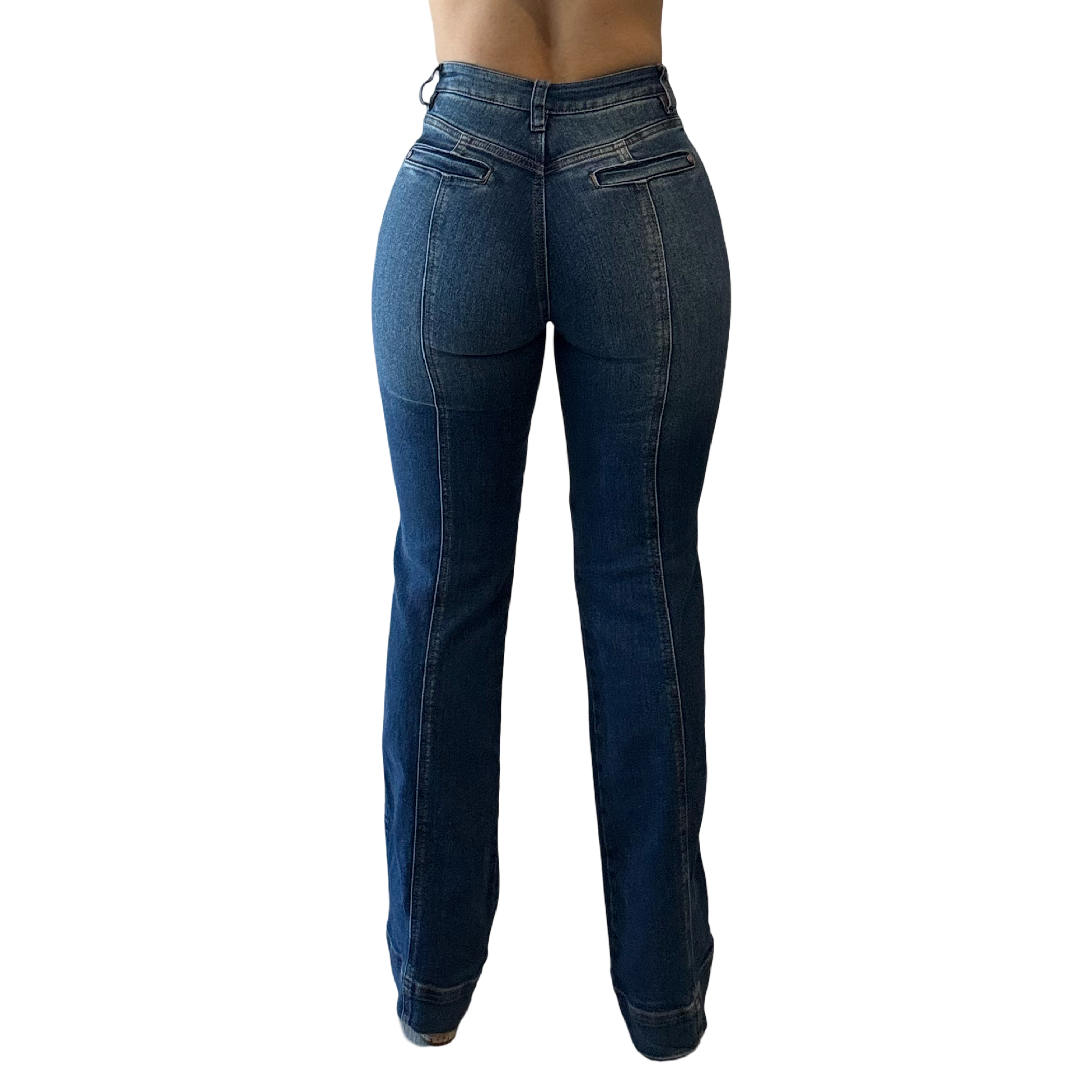 Odette High-Rise Contour Seam Flare Jean
