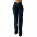 Camille High-Rise Double Button Flare Jean.