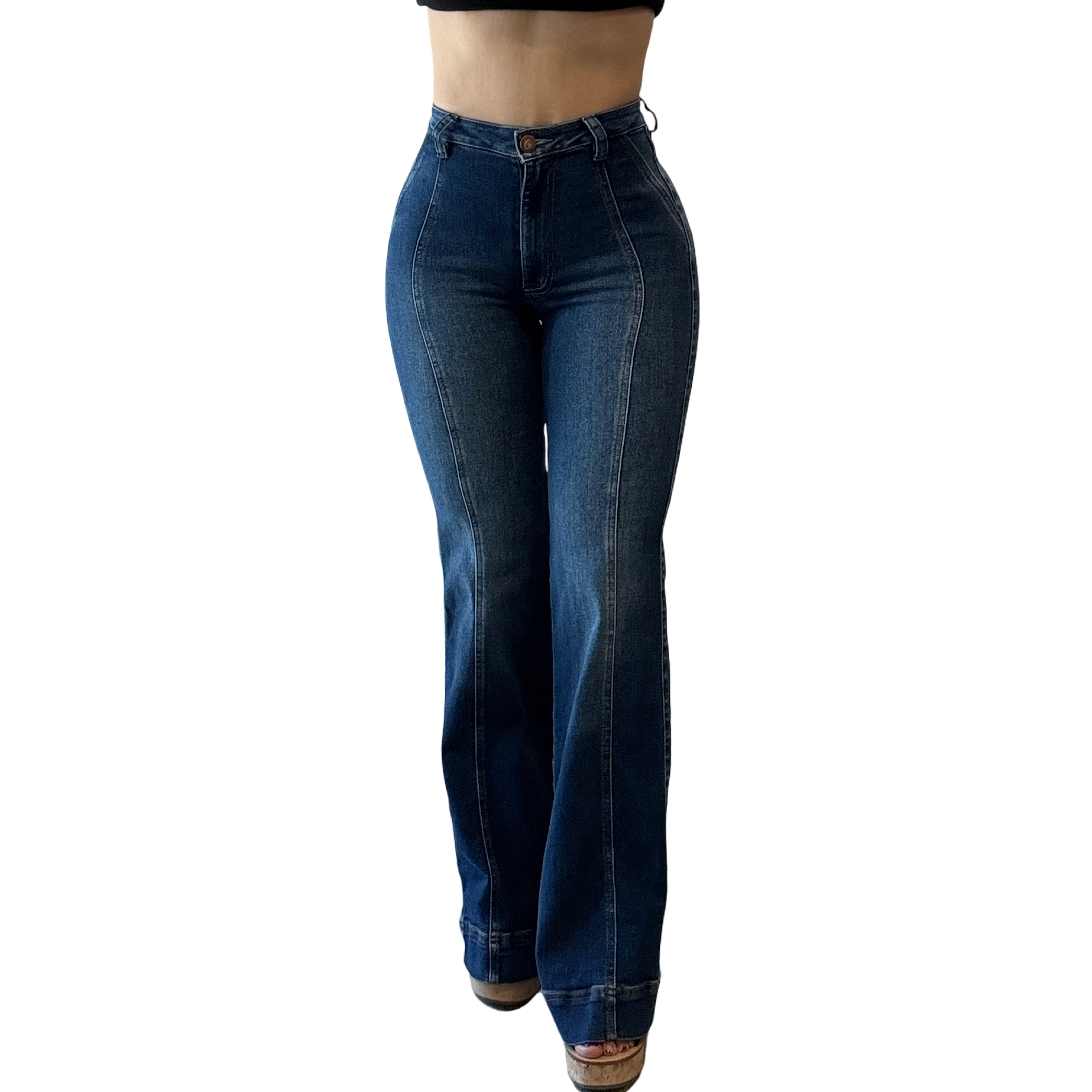 Odette High-Rise Contour Seam Flare Jean