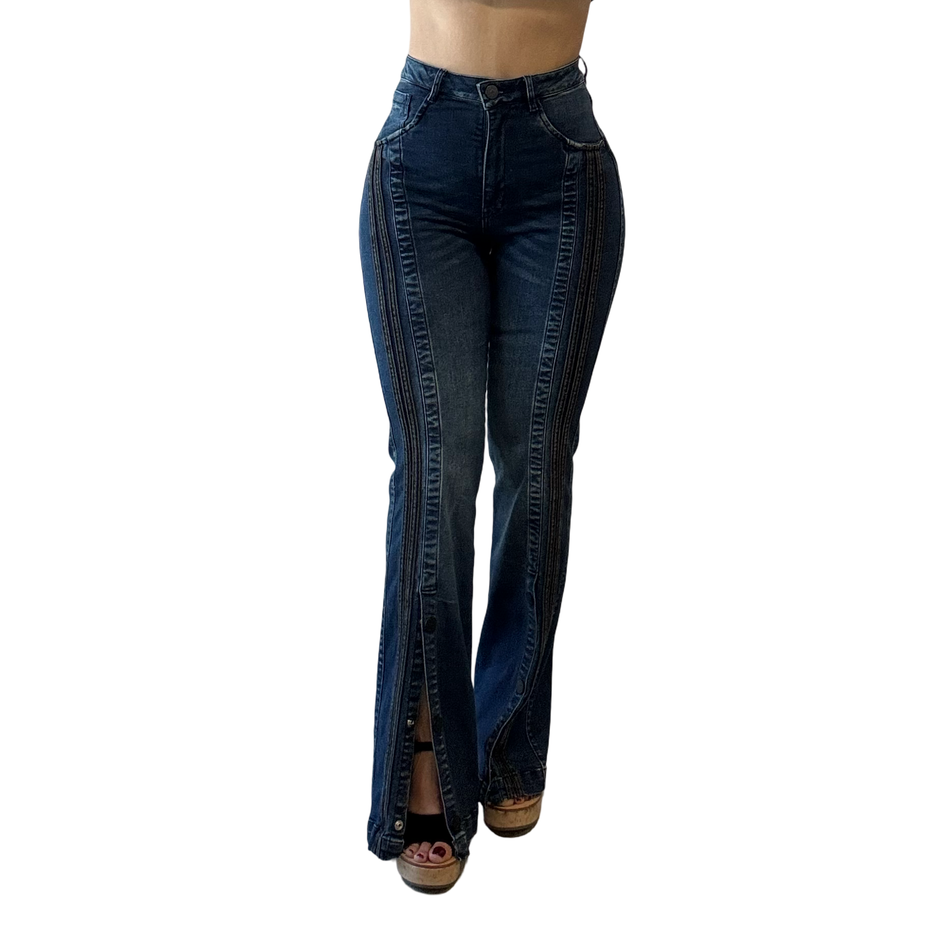 Valentina Side Stripe Flare Jean