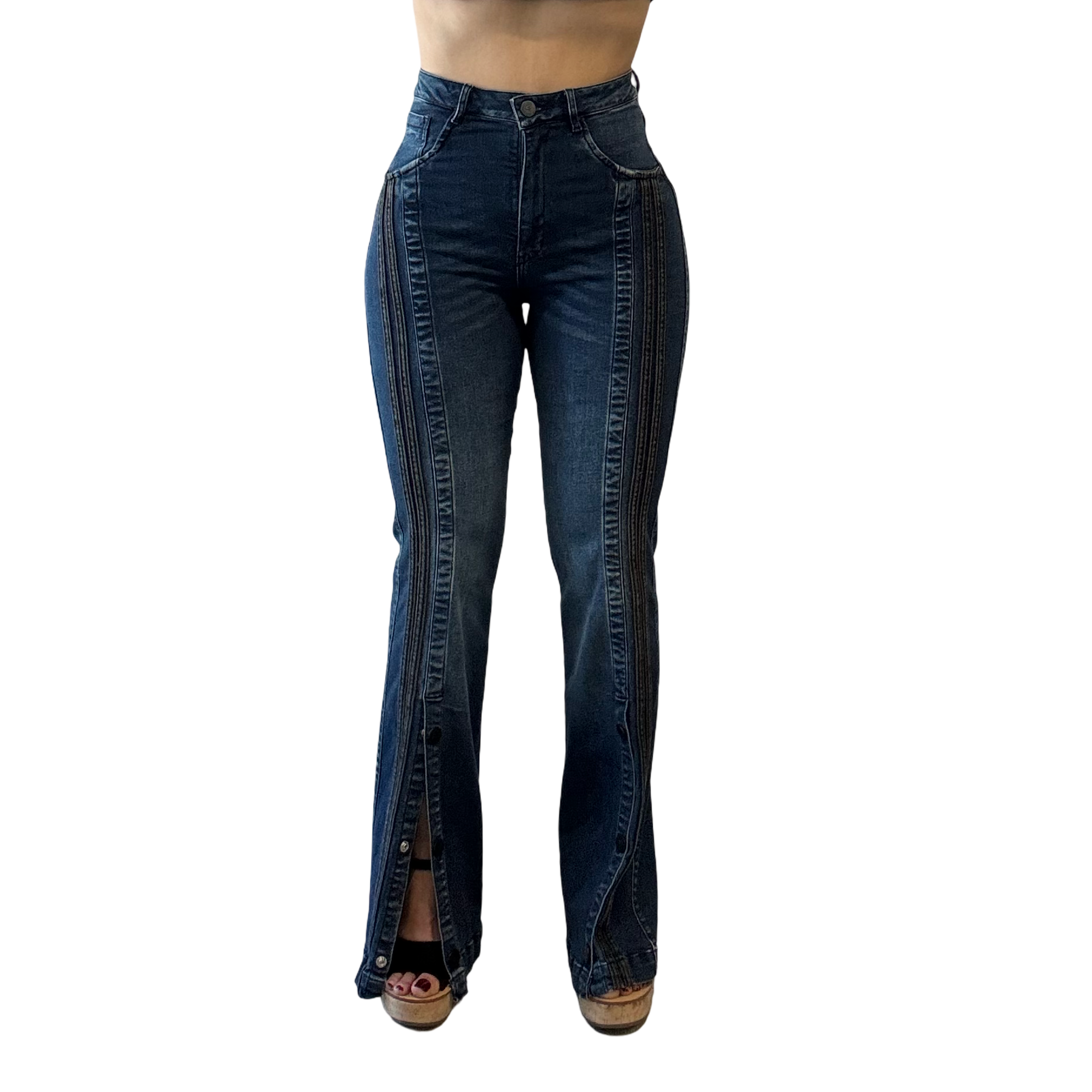 Valentina Side Stripe Flare Jean