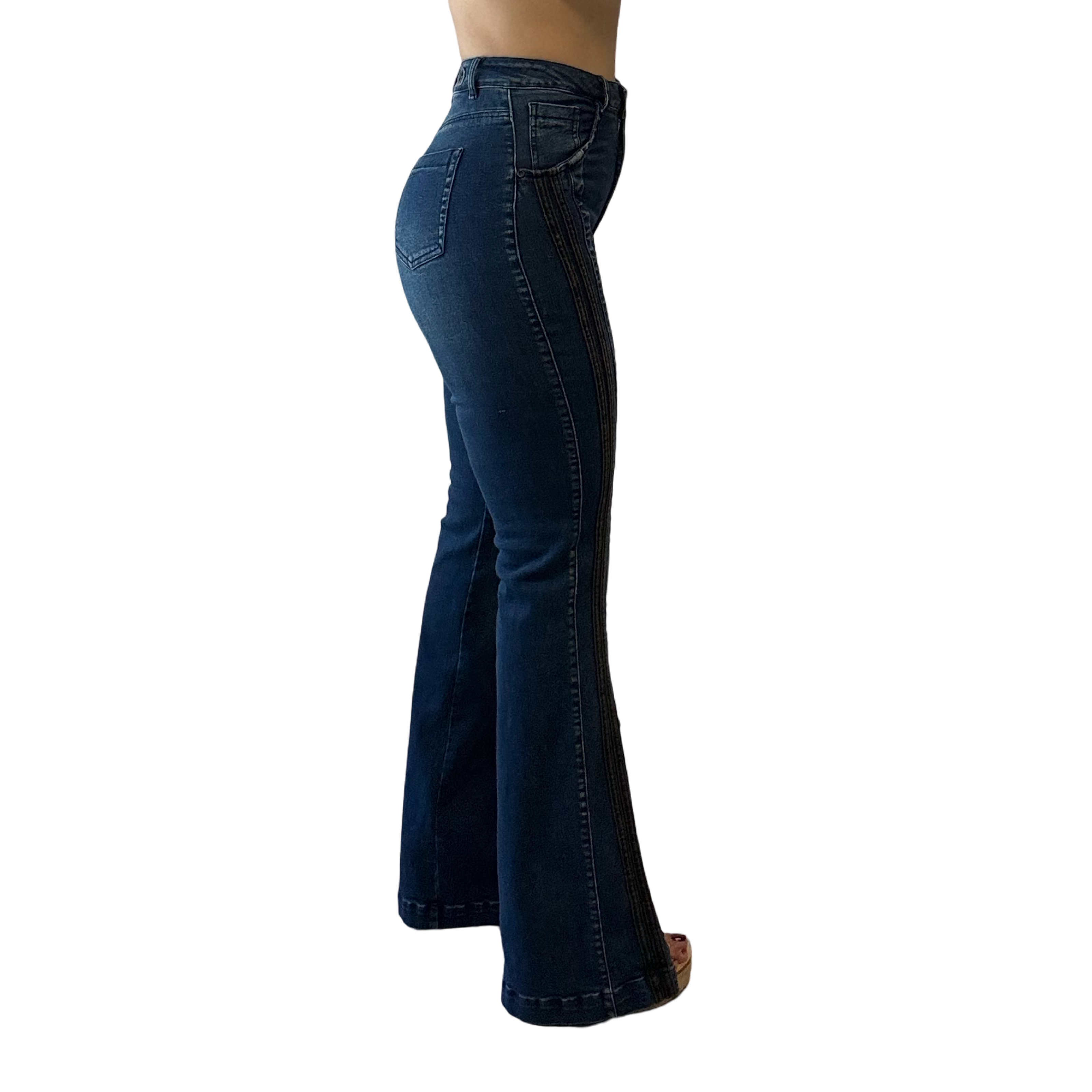 Valentina Side Stripe Flare Jean