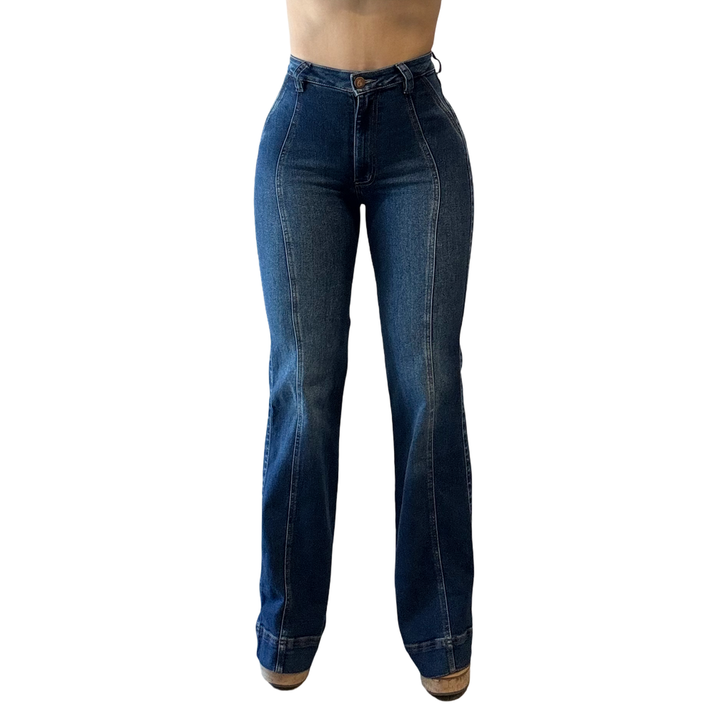 Odette High-Rise Contour Seam Flare Jean