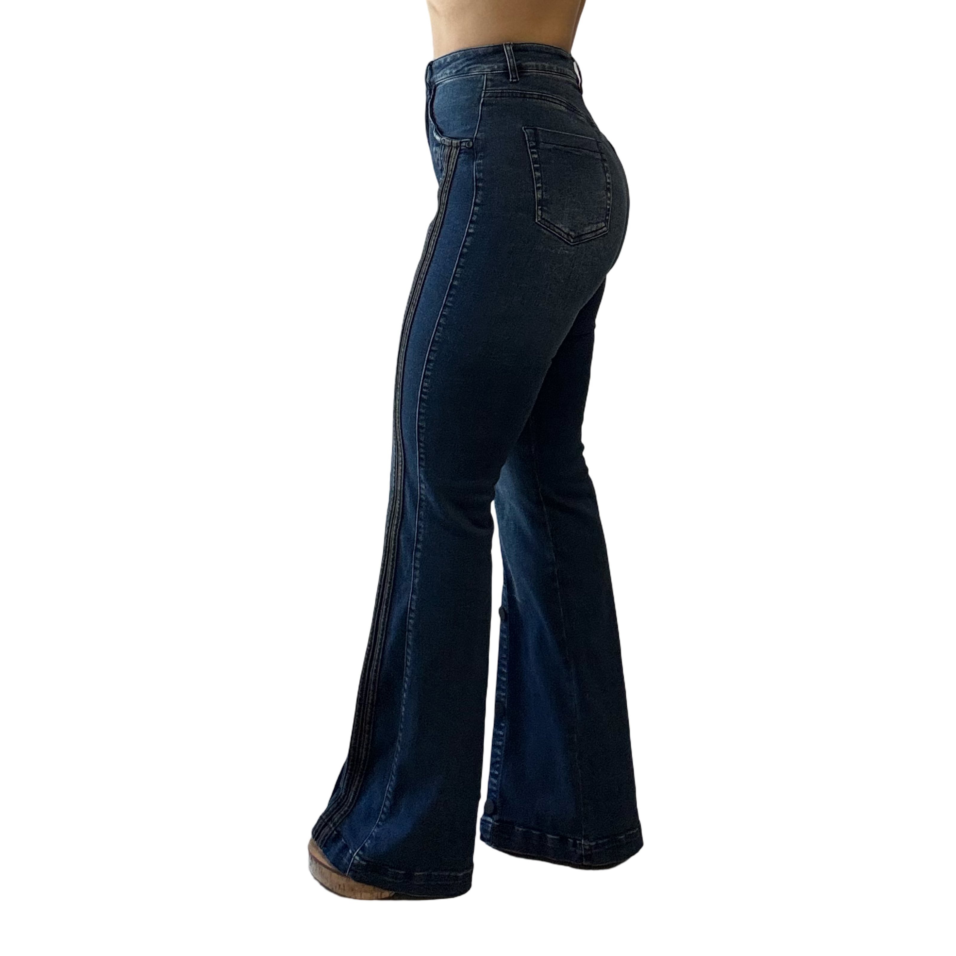 Valentina Side Stripe Flare Jean