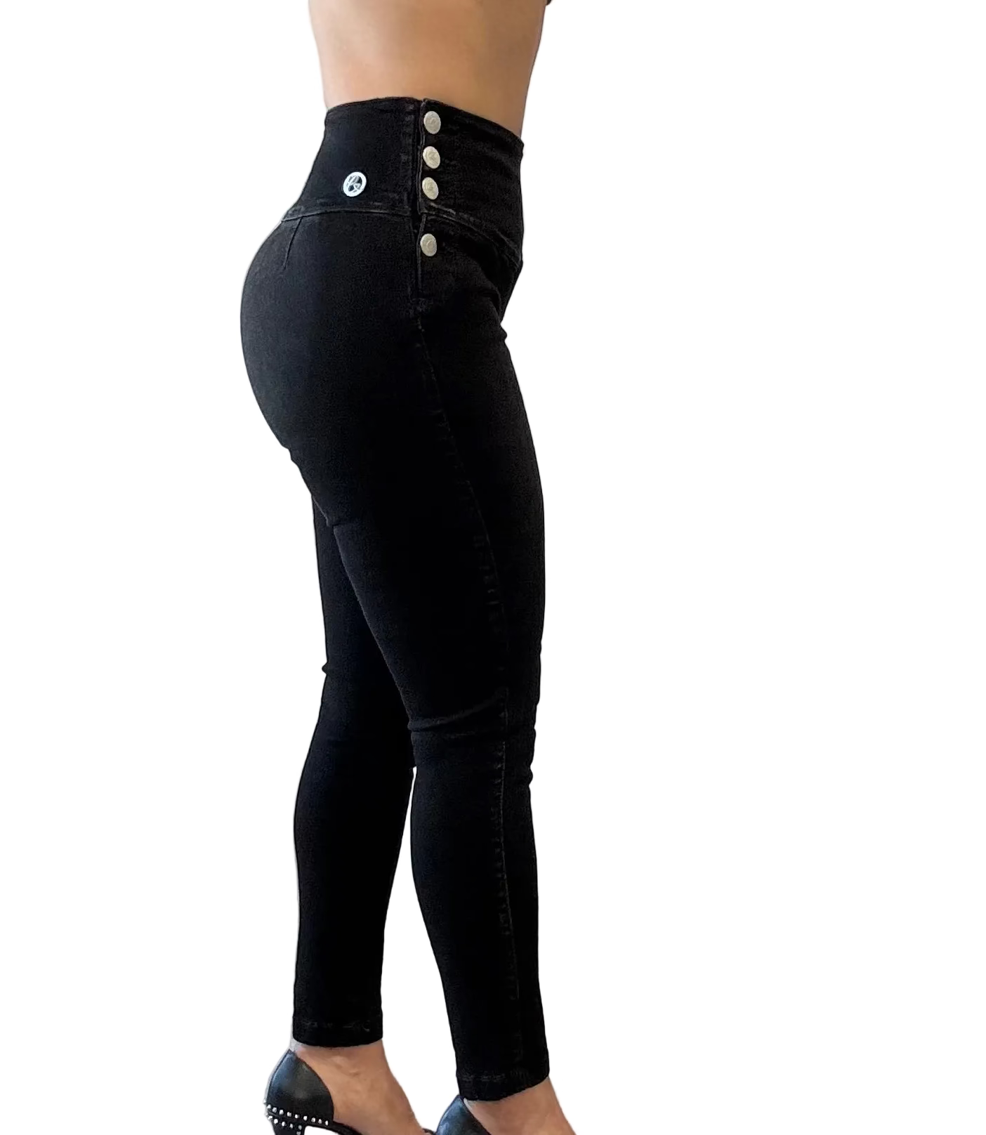 GISELLE – High Rise 4-Button Skinny Jean